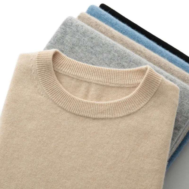 Korean Superfine Merino Cashmere T-shirt Men Base Layer Merino Shirt Wicking Breathable Short T-shirt Luxury Clothing Thick