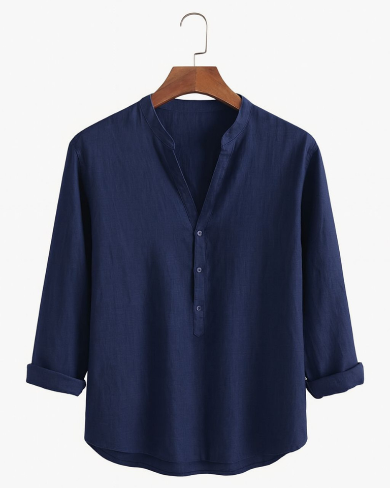 Marrakech Linen Henley Shirt
