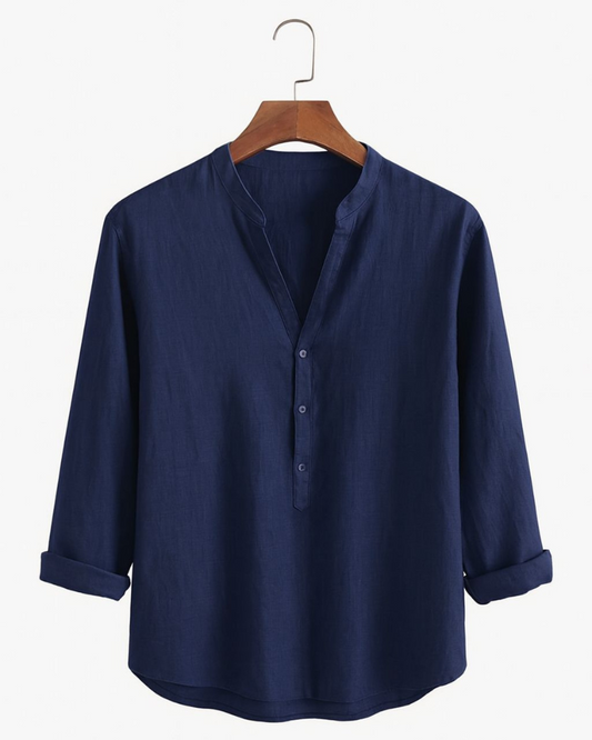 Marrakech Linen Henley Shirt