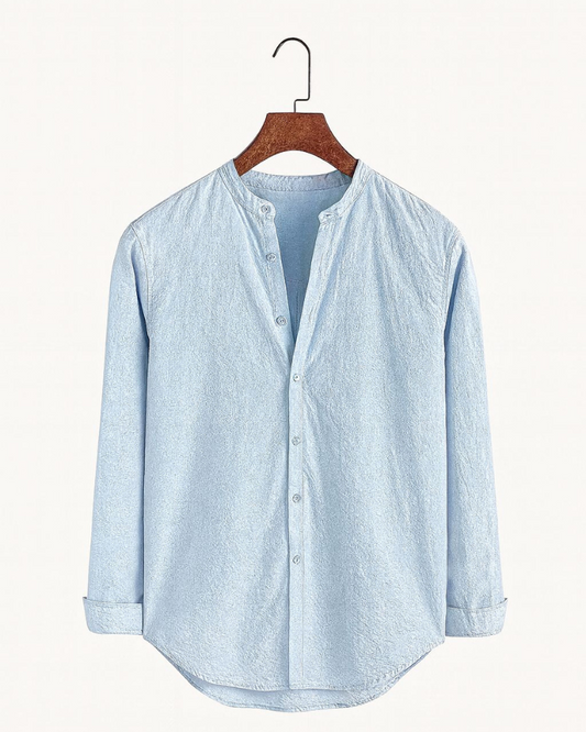 Mandarin collar shirt