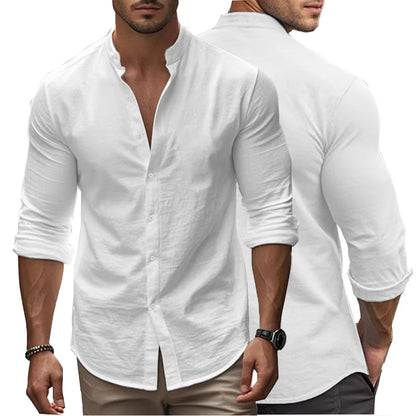 Mandarin collar shirt