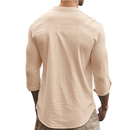 Mandarin collar shirt
