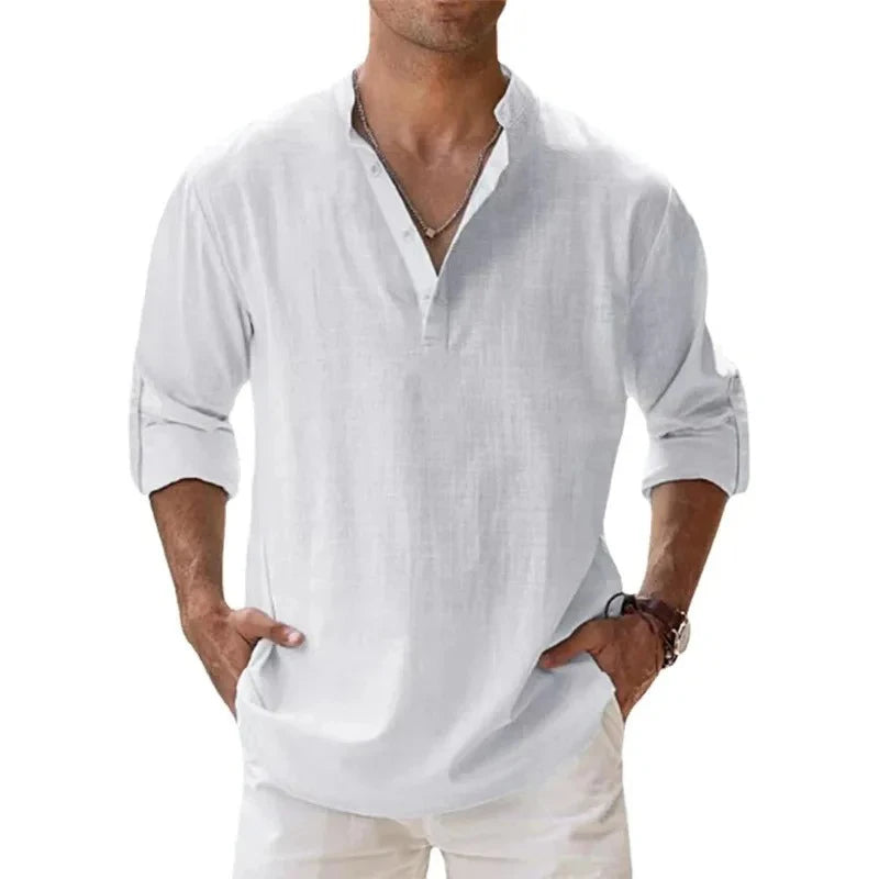 Marrakech Linen Henley Shirt