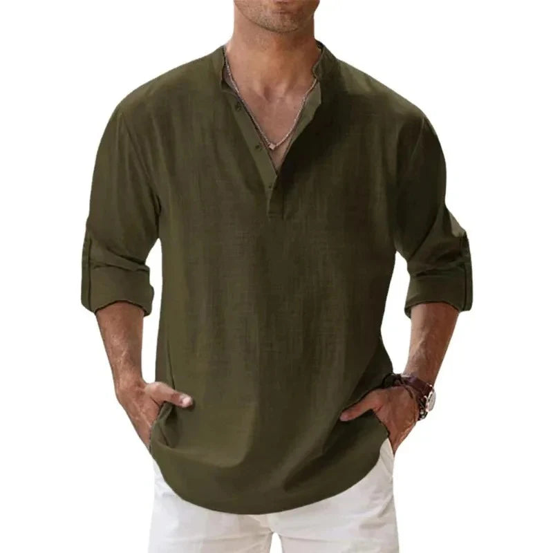 Marrakech Linen Henley Shirt