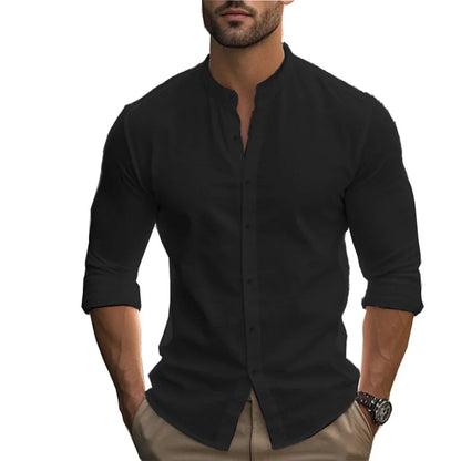 Mandarin collar shirt