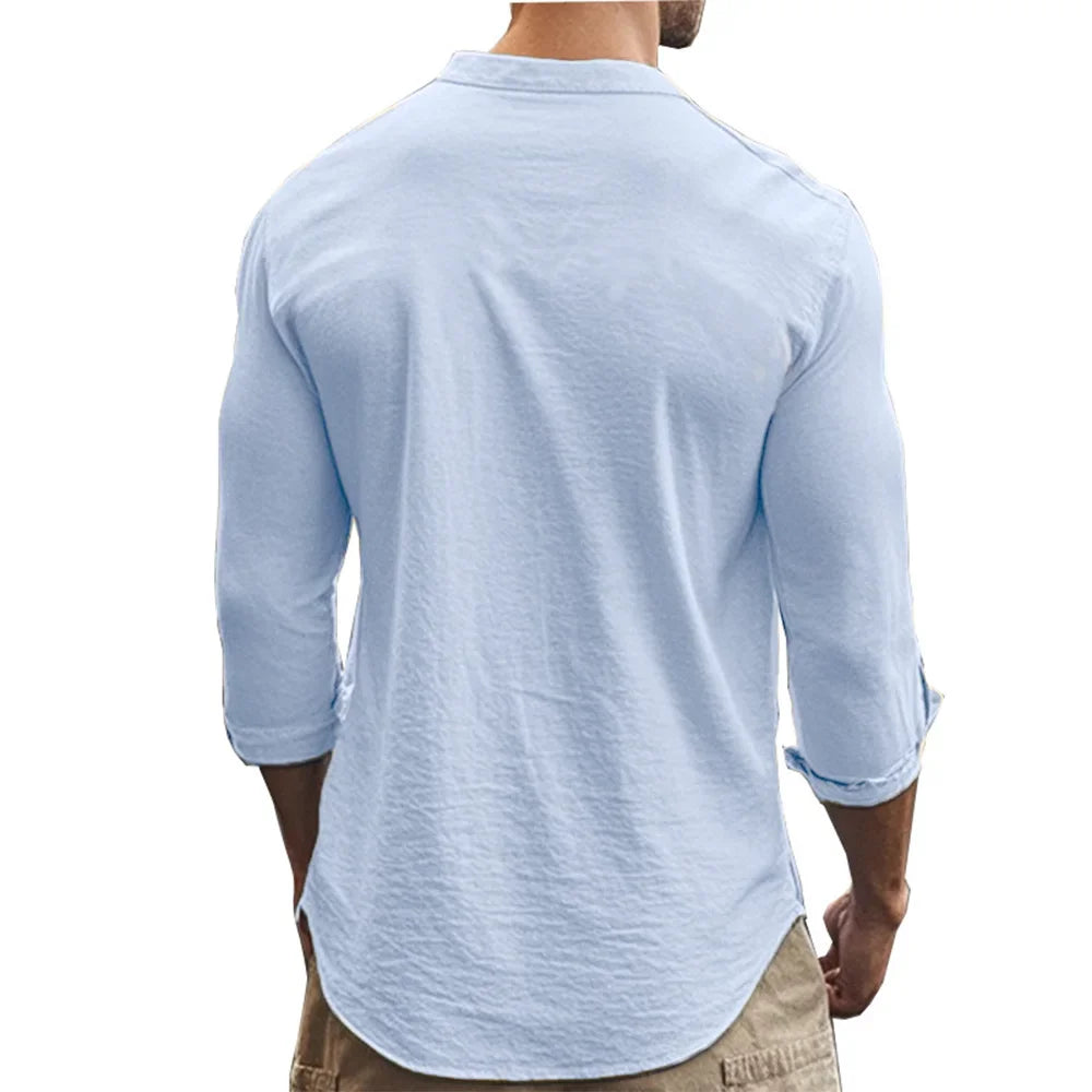 Mandarin collar shirt