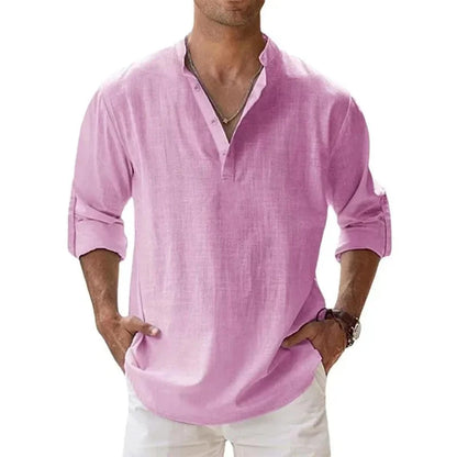 Marrakech Linen Henley Shirt