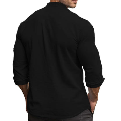 Mandarin collar shirt