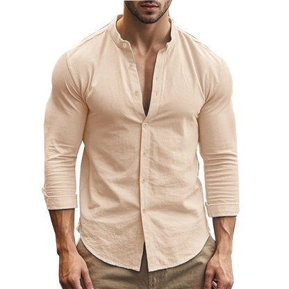 Mandarin collar shirt