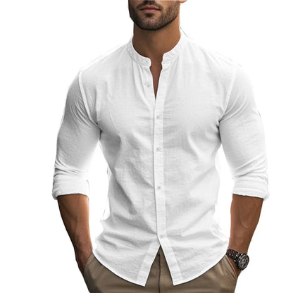 Mandarin collar shirt