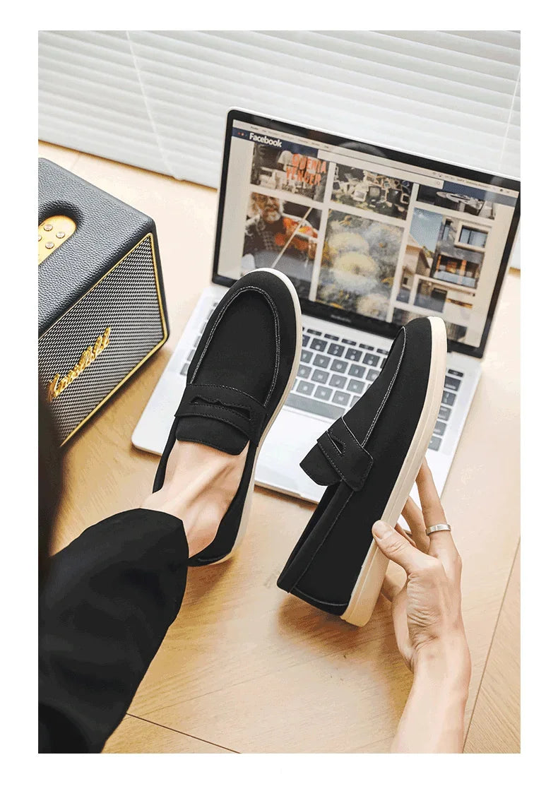 Belnore Suede Penny Loafers