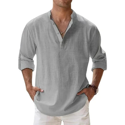 Marrakech Linen Henley Shirt
