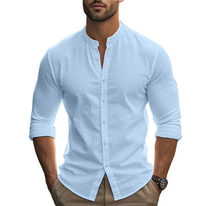 Mandarin collar shirt