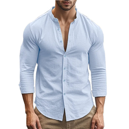 Mandarin collar shirt