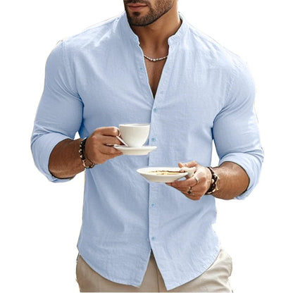 Mandarin collar shirt