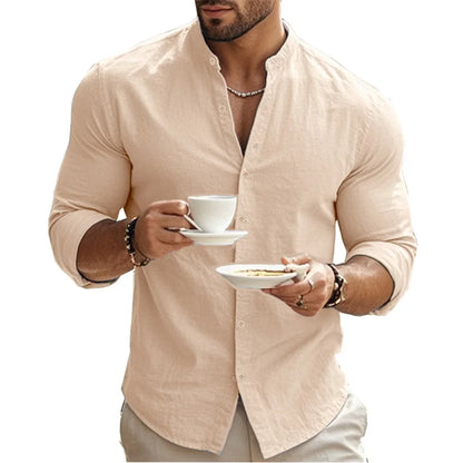 Mandarin collar shirt